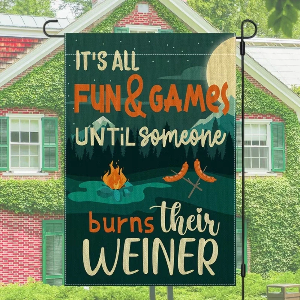 Garden Flag Wall Art Door Decor, NEW, Funny